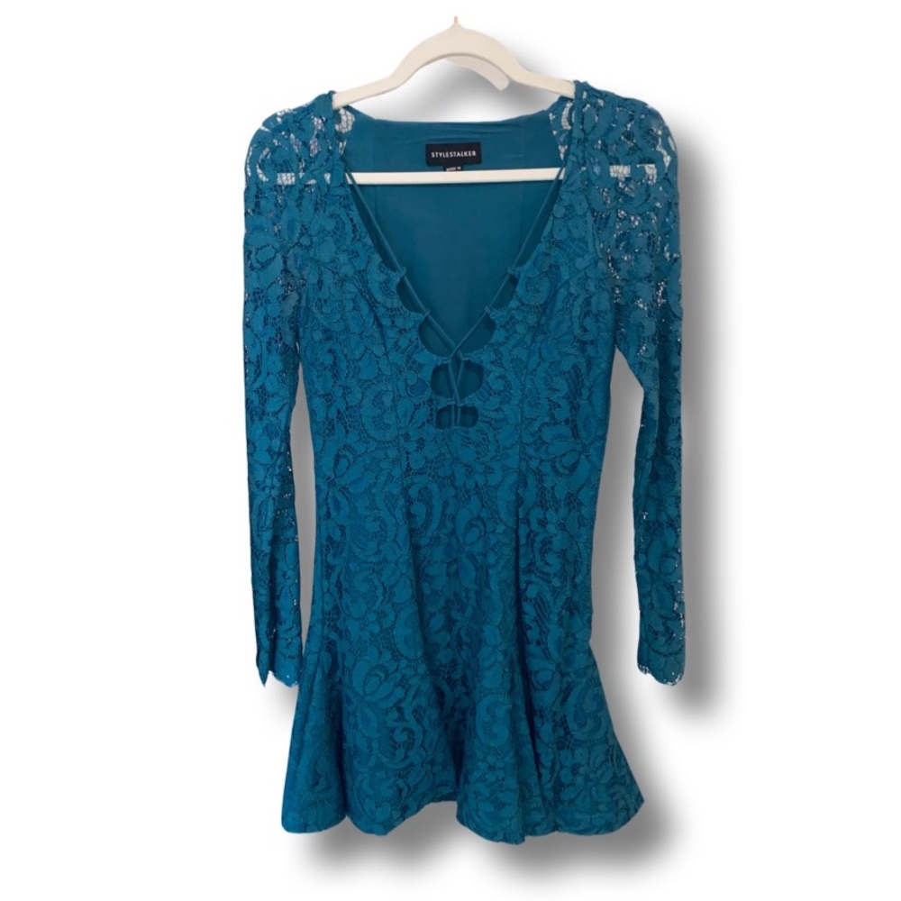 Stylestalker, Mini, teal, low cut dress.